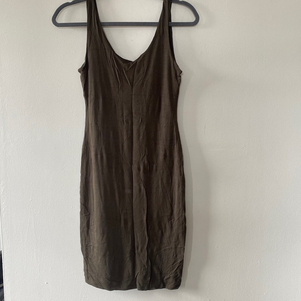 Olive green cotton dress